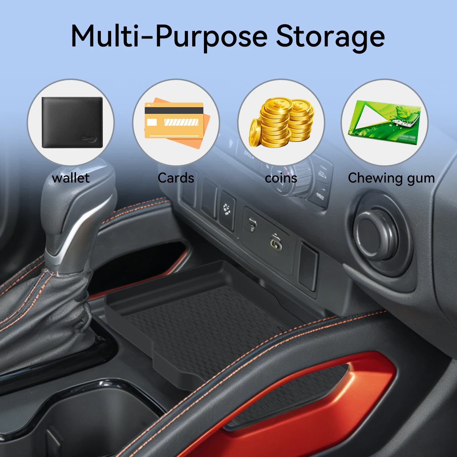 ZUNDUO per Nissan Frontier 2026 2022-2025 Vassoio portaoggetti per console centrale Accessori interni auto Nero