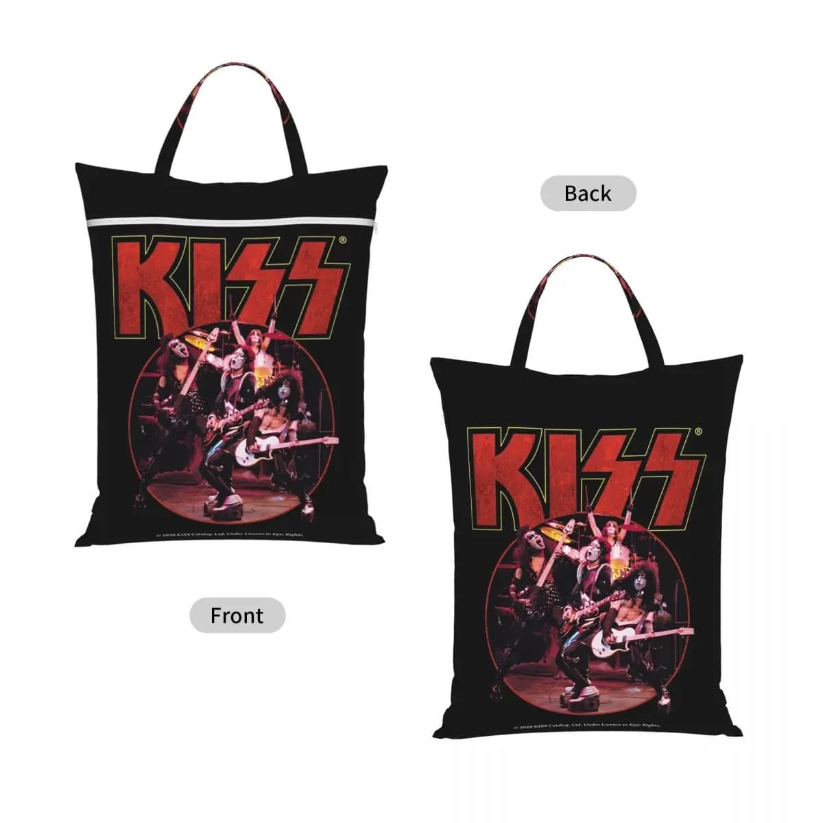 Kiss Band Travel Laundry Bag Waterproof Reusable Dirty Clothes Pouch Gym Yoga Camping Washing Basket
