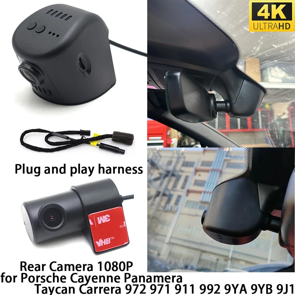 Telecamera DVR per cruscotto OEM anteriore e posteriore con Wi-Fi per Porsche Cayenne Panamera Taycan Carrera 972 971 911 992 9YA 9YB 9J1