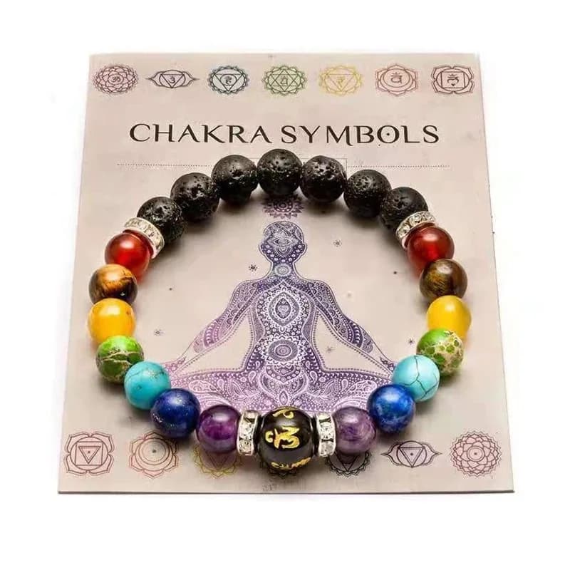 Braccialetto alla Moda Colorato per Donna, Bracciale Elastico con Perline in Pietra Vulcanica Naturale, Bracciale per Meditazione e Yoga Unisex