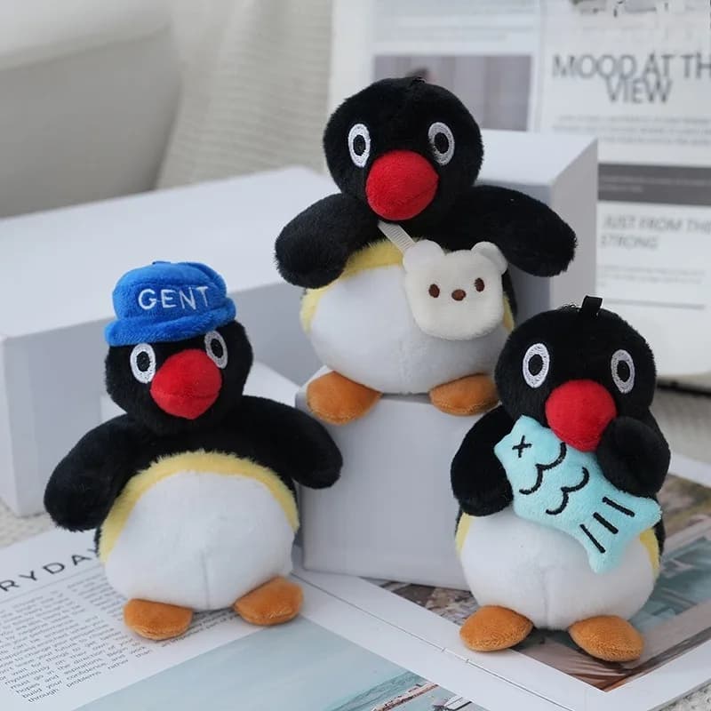 16 centimetri carino grasso pinguino ciondolo peluche morbido pinguino portachiavi farcito giocattolo per zaini ornamenti regali di compleanno chiave dell'auto giocattolo appeso