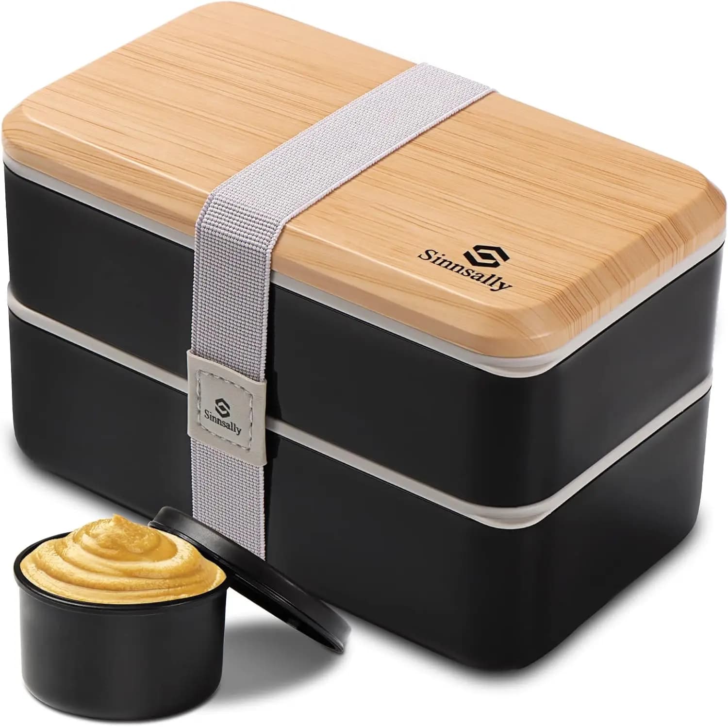 Contenitore per Pranzo Bento Impilabile con Scomparti, 47oz, Ermetico, Adatto per Microonde e Lavastoviglie, Include Utensili