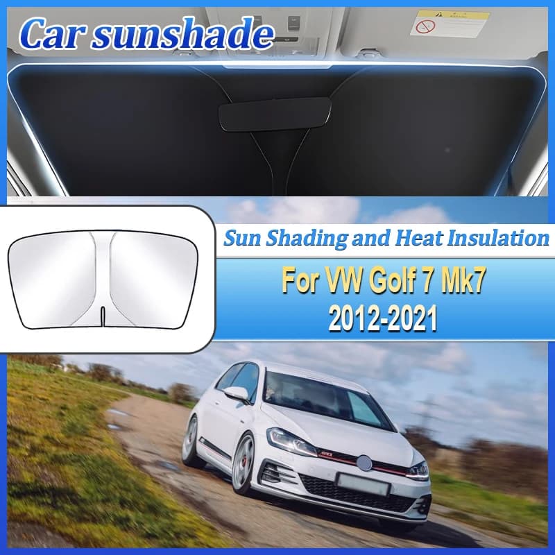 Visiera parasole per auto per Volkswagen VW Golf 7 Mk7 2012 ~ 2021 Anello in acciaio anti-UV Parabrezza anteriore Parasole Privacy Blocks Accessori