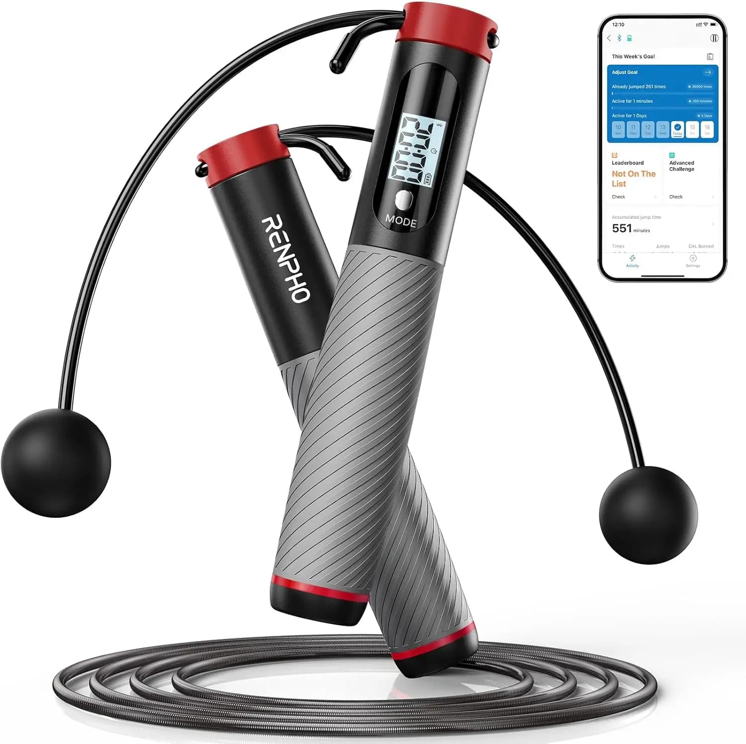 Wireless Jumping Cork with Counter, Fitness Racing with Crossfit Training Weights
