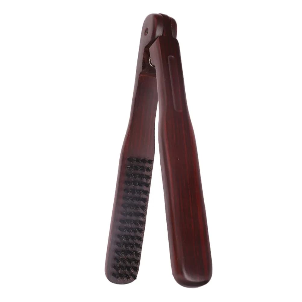 Pettine Lisciante per Capelli con Setole in Legno, Spazzola a Doppia Faccia Portatile, Morsetto per Styling da Salone, Spazzola Lisciante Antistatica