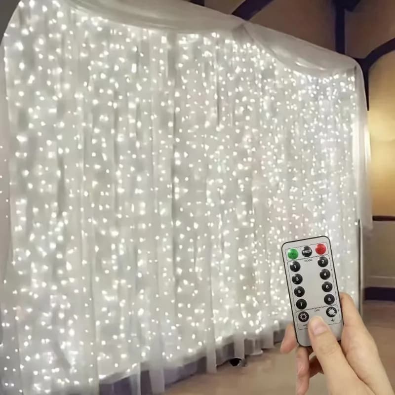 USB 8 Distance Christmas Curtain Lights for Holiday Bedroom Wedding Christmas Tree Decoration