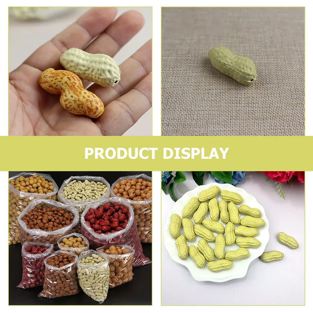 10Pcs Vivid Peanut Decoration Premium Simulation Dried Fruit Photo Prop for Food Store Dried Fruit Shop Home Decor Film Set