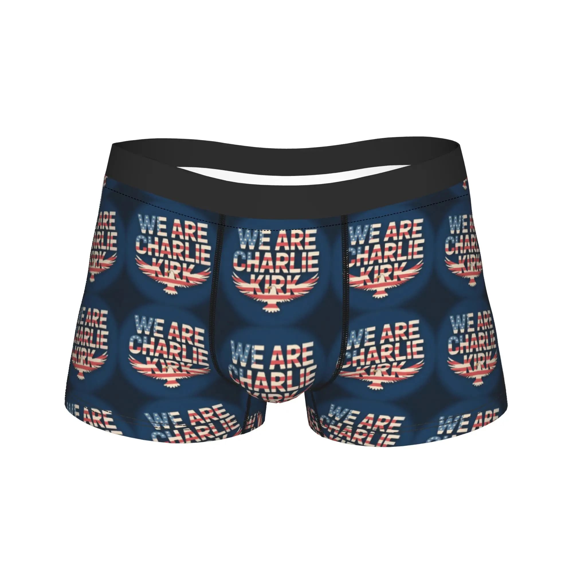 We Are Charlie Kirk Underwear - Mutande divertenti con stampa, slip da uomo, boxer oversize con tasca frontale