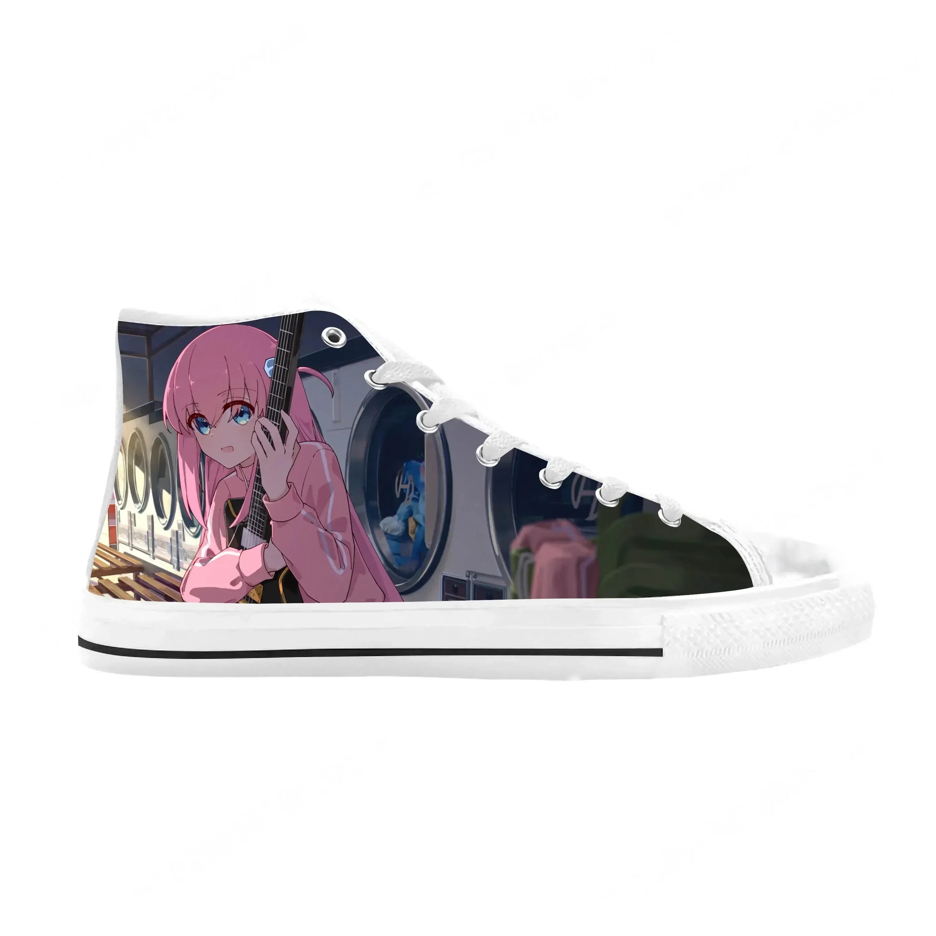Gotoh Hitori Bocchi the Rock Anime Cartoon Manga Scarpe casual in tessuto High Top Comode e traspiranti con stampa 3D Sneakers da uomo e da donna
