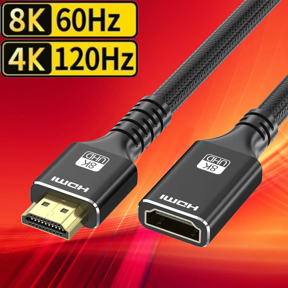 Cavo di prolunga HDMI 2.1 Cavo di prolunga 8K HDMI 2.1 maschio-femmina Cavo di prolunga HDMI 8K intrecciato per PS5 Xbox HDTV HDR