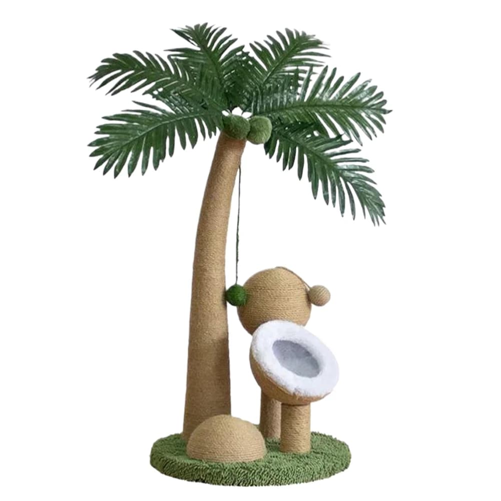 Tiragraffi per Gatti a Forma di Albero di Cocco, Tiragraffi Interattivo in Sisal da 28 Pollici, Tiragraffi Naturale in Corda di Sisal per Gatti da Interno