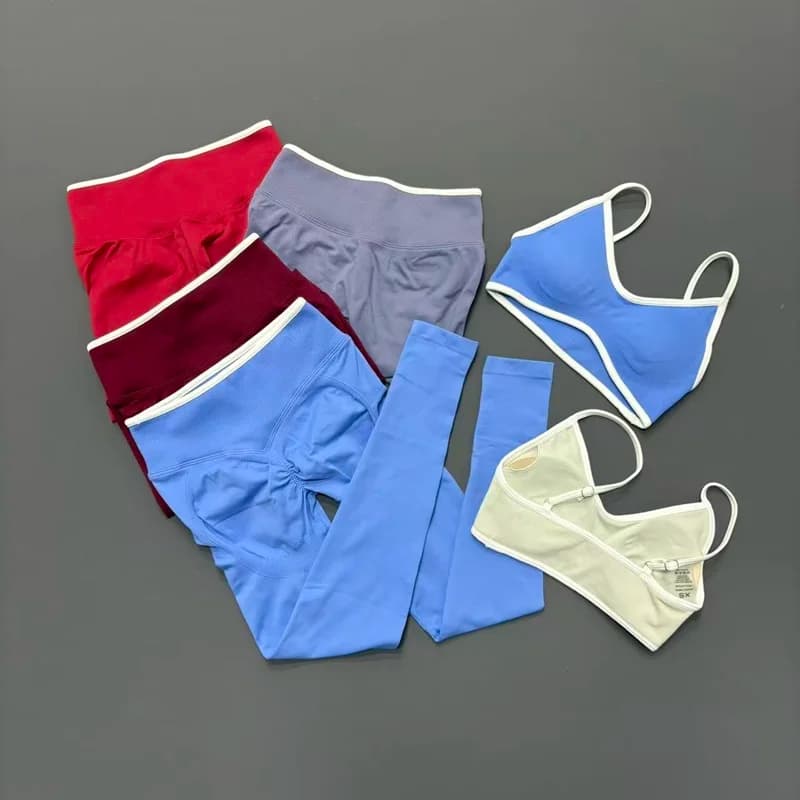 Set da 2 Pezzi HISTELLO Ignite Sculpt per Palestra e Fitness, Leggings Senza Cuciture con Effetto Push-Up e Reggiseno Sportivo per Donna, Completo da Allenamento