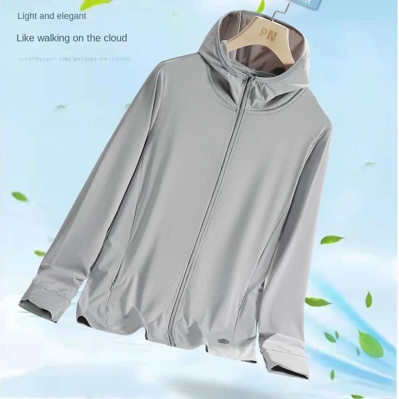 Outdoor Solar Protection Jacket Lightweight and breathable summer coat with men's and women's UV hood Casual Running Men's Wind Jacket