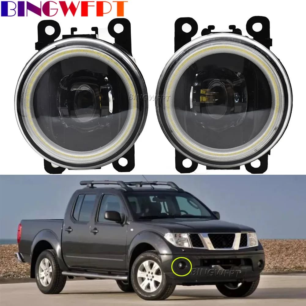 2 Pezzi Fari Fendinebbia a LED Angel Eye 12V H11 Luci Diurne per Nissan Navara D40 2004-2015 e Nissan Leaf 2011-2015