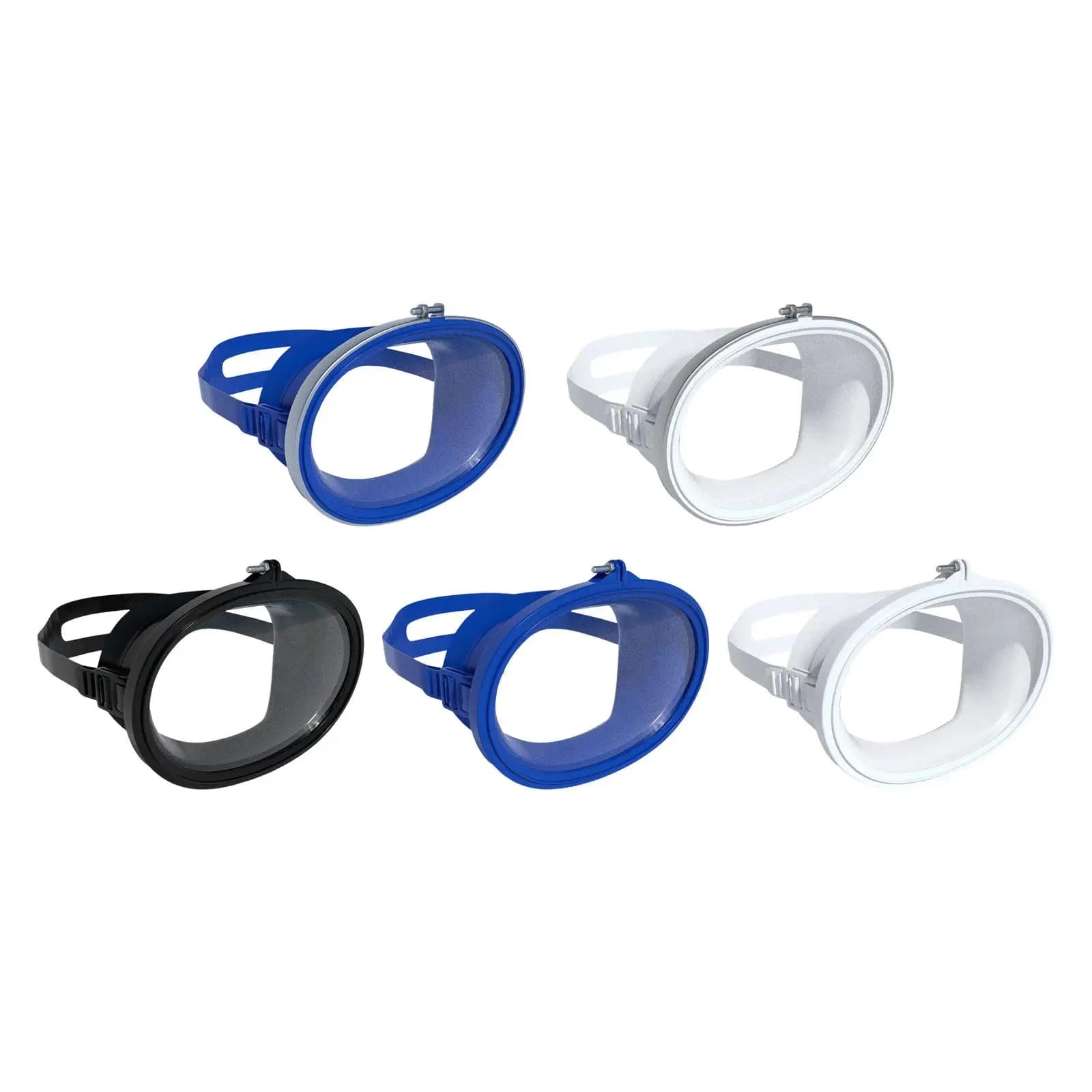 Occhialini da sub Antiappannamento Attrezzatura da snorkeling grandangolare Maschera da nuoto portatile in silicone e vetro Lente singola Forma ovale