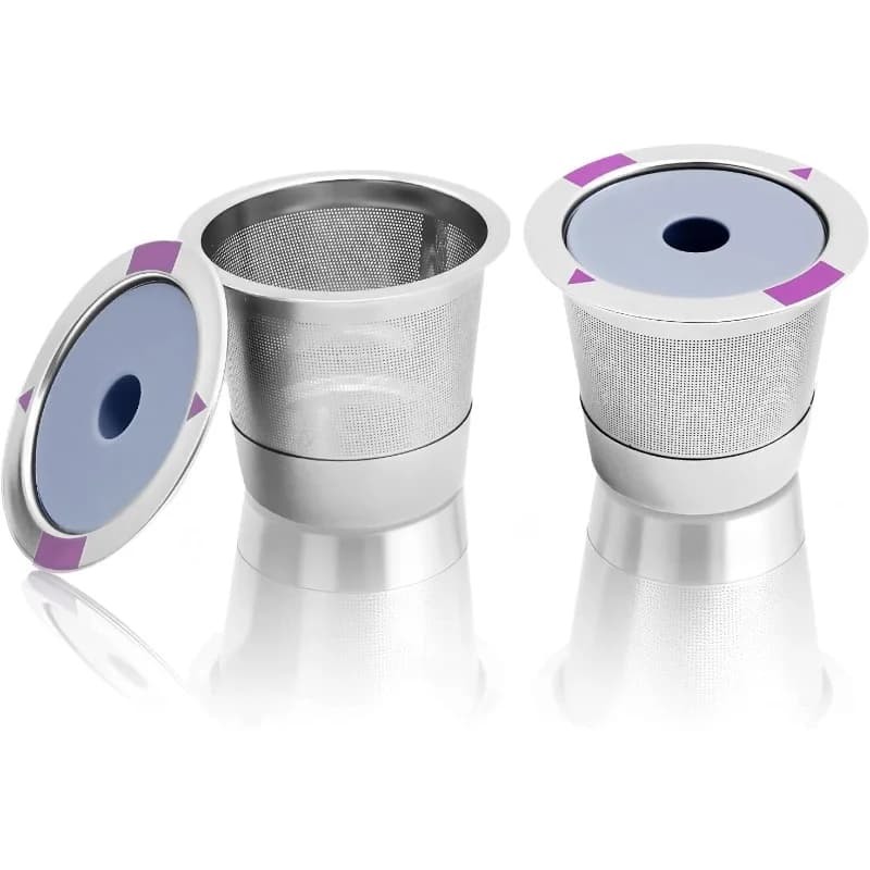 Confezione da 2 capsule K riutilizzabili, capsule di caffè riutilizzabili universali in acciaio inossidabile, capsule K singole ricaricabili per macchine da caffè K 2.0 e 1.0