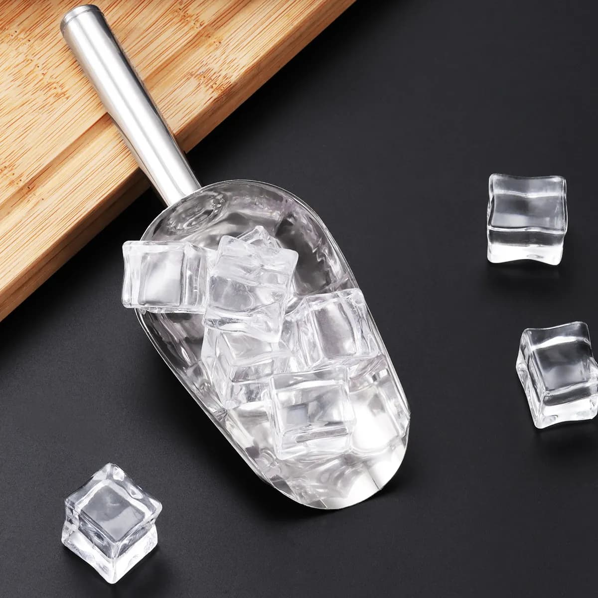 5Pcs Stainless Steel Ice Scoop and Ice Tongs Set for Wedding Buffet Bar Home Use Candy Dessert Protein Powder Serving Tools