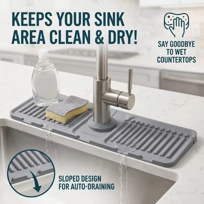 1/2Pcs Silicone Sink Storage Tray, Drain Design Sponge Soap Holder