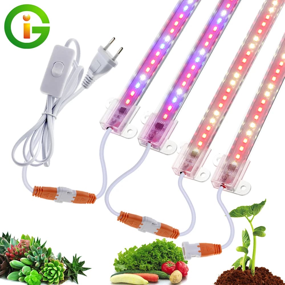Lampada LED per Piante 50cm, Luce per Coltivazione 220V a Spettro Completo, Lampada Idroponica per Serra, Fiori e Semina