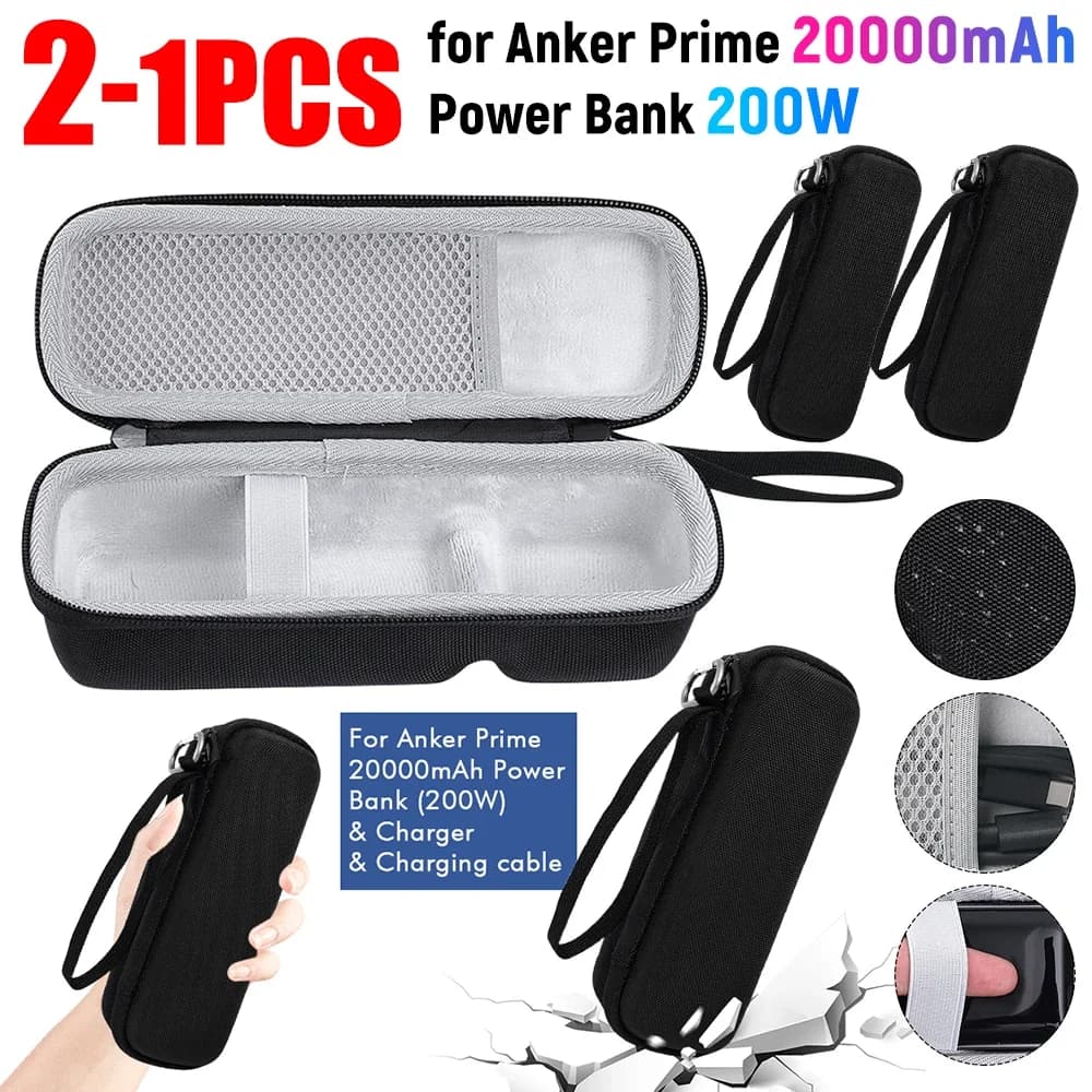 Custodia da trasporto in EVA da 1-2 pezzi per Anker Prime 20000mAh Power Bank 200W e caricabatterie custodia portatile antiurto da viaggio