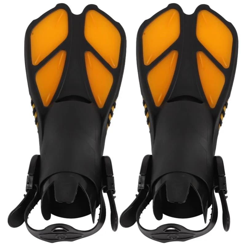 Pinne da snorkeling regolabili da 2 pezzi, pinne da immersione lunghe con tallone aperto in TPR morbido per il nuoto MD