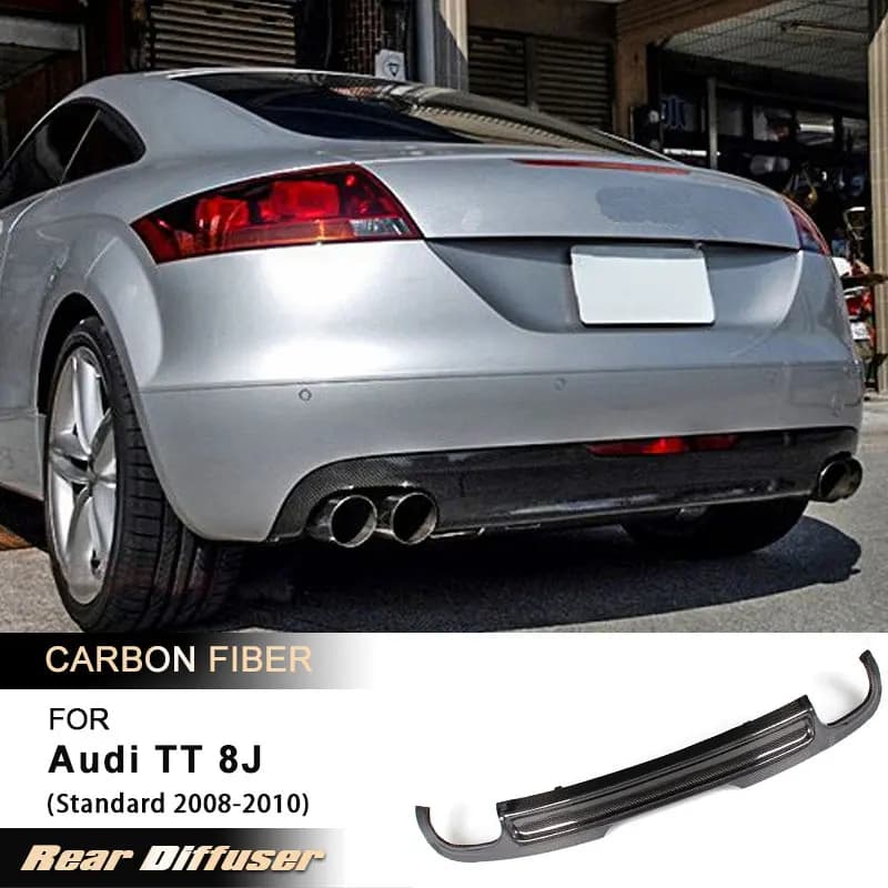 Car Rear Bumper Diffuser Lip Spoiler for Audi TT 8J Standard 2008-2010 Not for US Racing Rear Apron Lip Carbon Fiber FRP