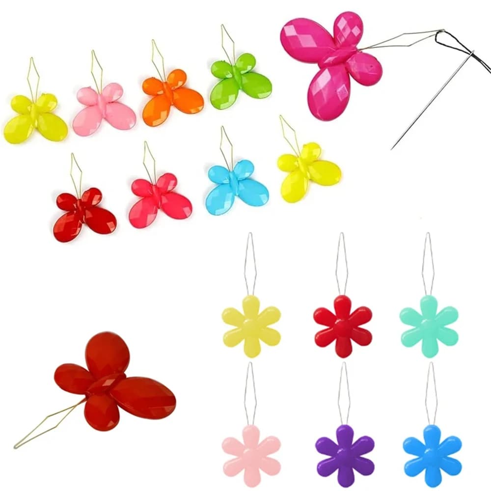 10-50 pz Colore Casuale Infila Ago Anziani Facile Dispositivo di Cucito Guida Filo Strumento Macchina A Mano Cucito Fiore Farfalla Testa