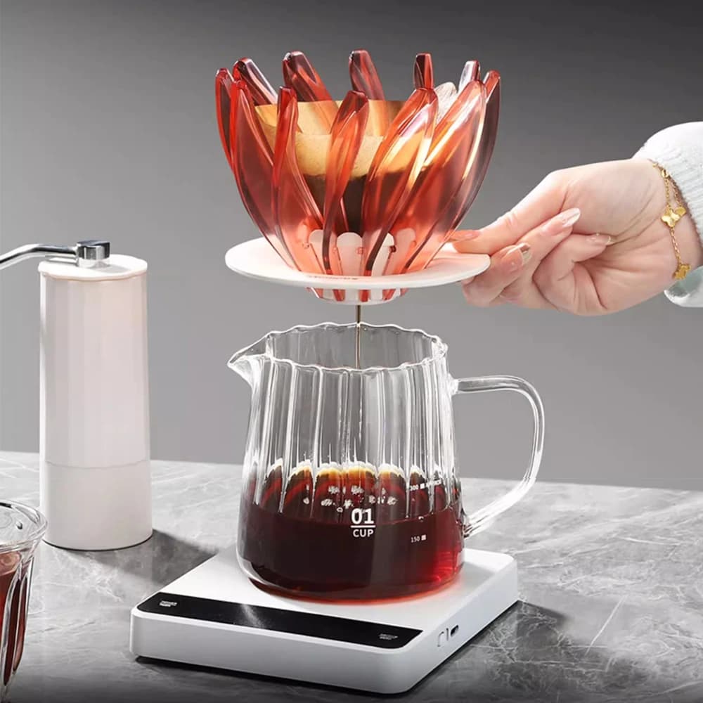 Set di 60 macchine da caffè a forma di V Tazza con filtro per caffè Tazza con filtro antigoccia a mano Crystal Eye Gocciolatore per caffè versato su filtro riutilizzabile conico