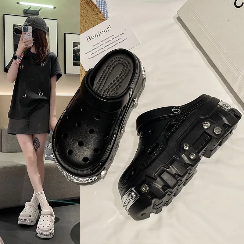 Nuove ciabatte da donna New Paris EVA con plateau rialzato, stile punk, alla moda, con punta chiusa, fresche per tutte le stagioni