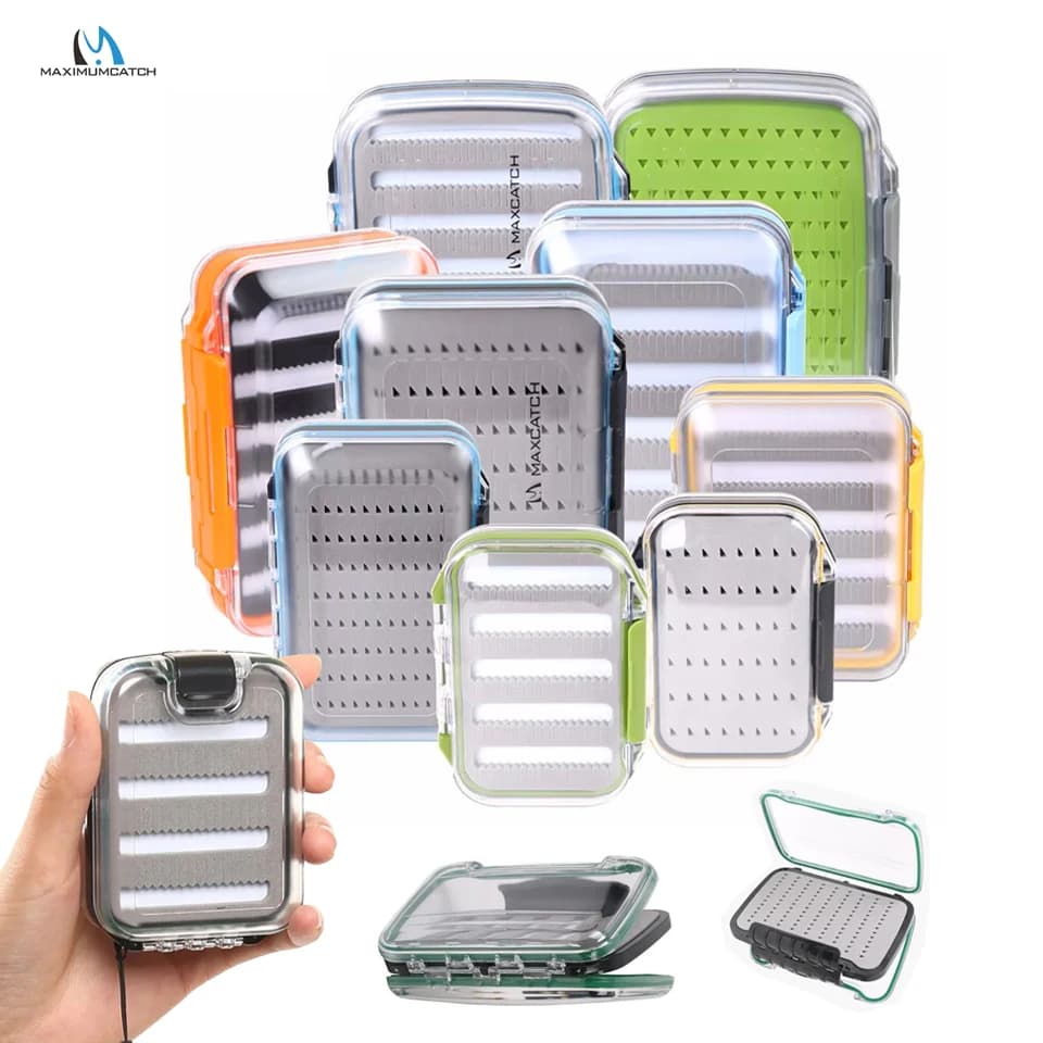 MAXIMUMCATCH Multi-dimensional fly fishing box Plastic equipment box waterproof two-sided transparent with foam and easy to grip foam