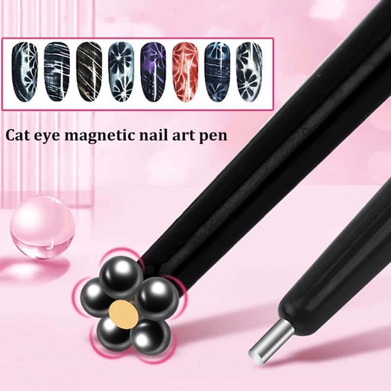 Penna magnetica professionale per occhi di gatto 2In1 Penna di aspirazione magnetica multifunzionale per perline in acciaio Cat Eye Gel UV Smalto per unghie