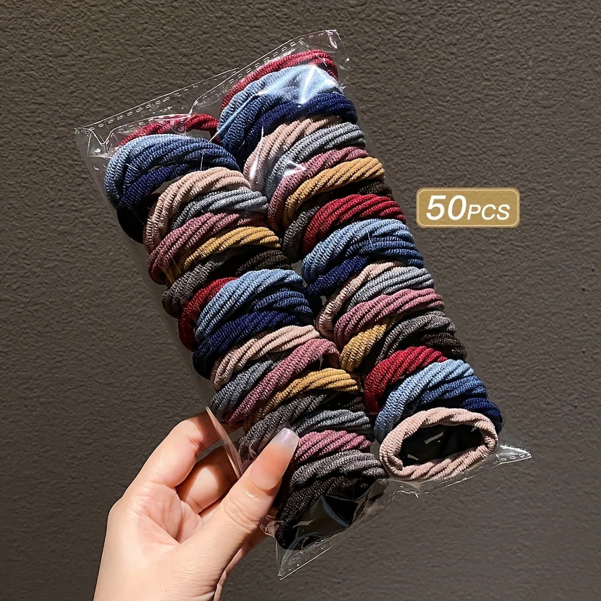 50 pieces girl color mixed simple straps for hair accessories