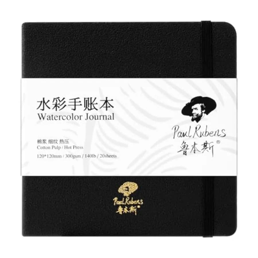 Square Watercolor Journal, 00% Cotton Acid-Free Hot Press Watercolor Sketchbook 4.7 * 4.7 ch, 40lb/300gsm, 0 Sheets for Waterco