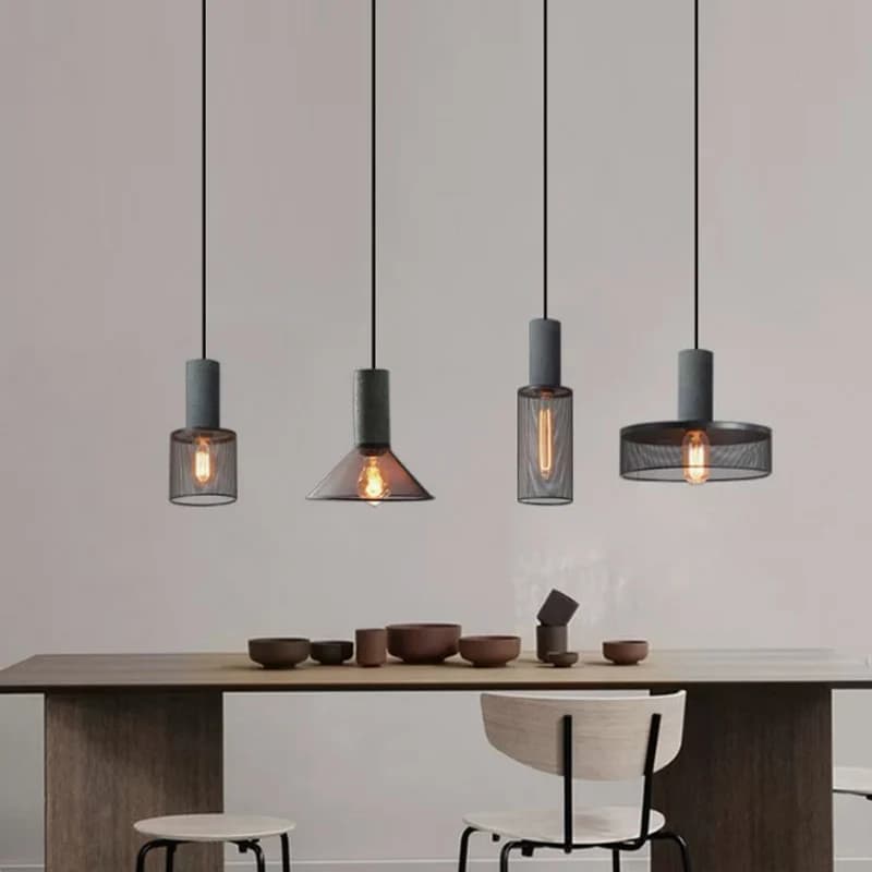 Vintage ristorante lampada a sospensione corridoio colonna di cemento paralume in ferro forgiato LED E27 caffetteria decorazione della casa lampada a sospensione Lampada a sospensione retrò a LED Apparecchi a sospensio