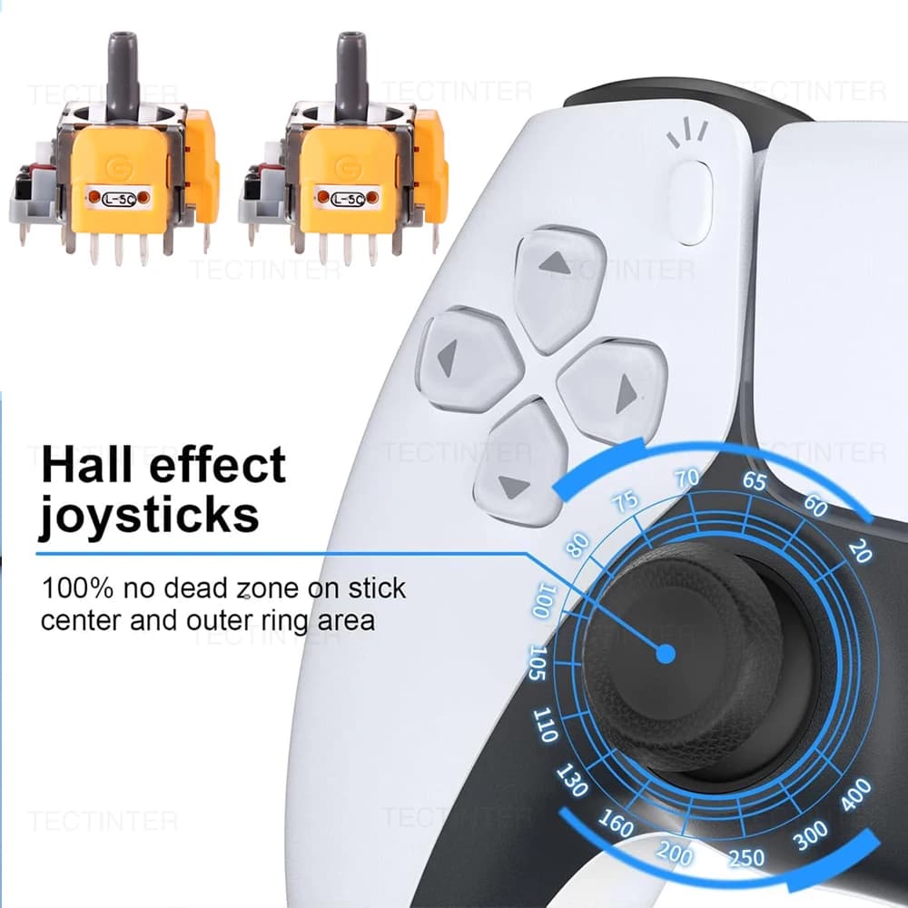 Sostituzione joystick effetto Hall da 2 pezzi per controller PS5 Gamepad Kit di parti di riparazione per levetta analogica 3D per accessori PS5
