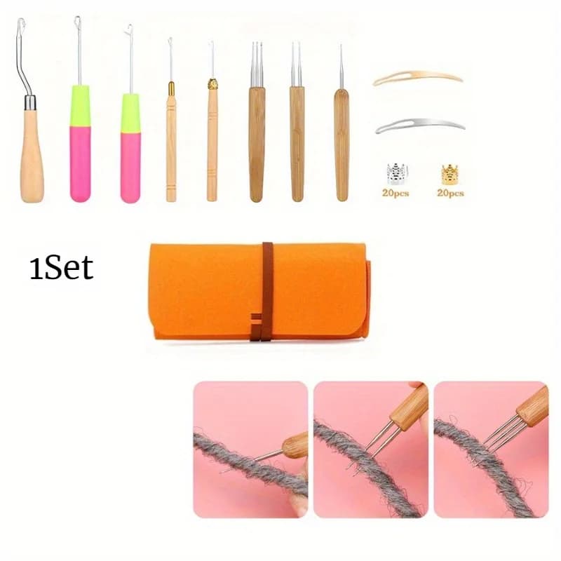 Set Completo Portatile per Principianti: Kit Fai-da-Te per Tessitura e Lavorazione a Maglia con Uncinetto e Strumenti Artigianali per Intrecciare Trecce