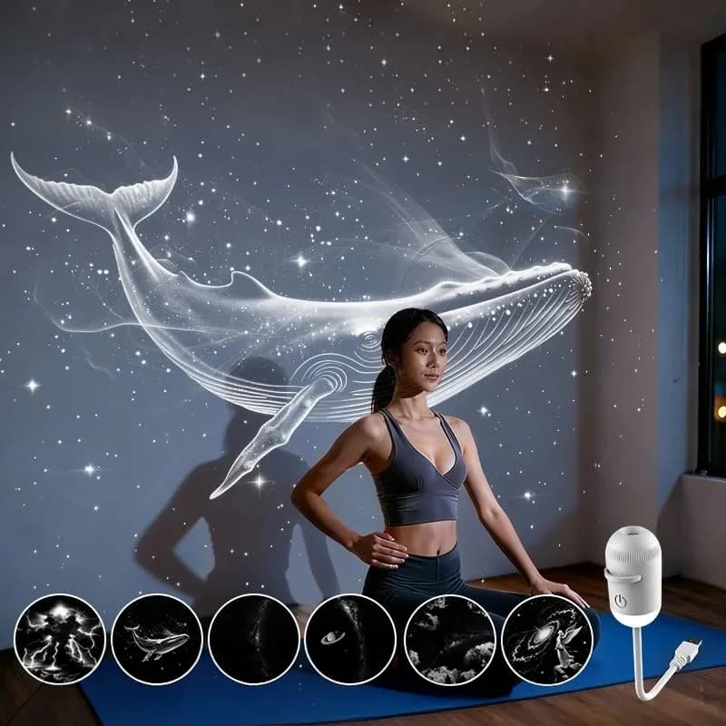 Lampada da Soffitto USB con Proiezione Luna e Terra, Luce Ambientale LED, Proiettore di Stelle e Galassie, Decorazione Romantica per Feste