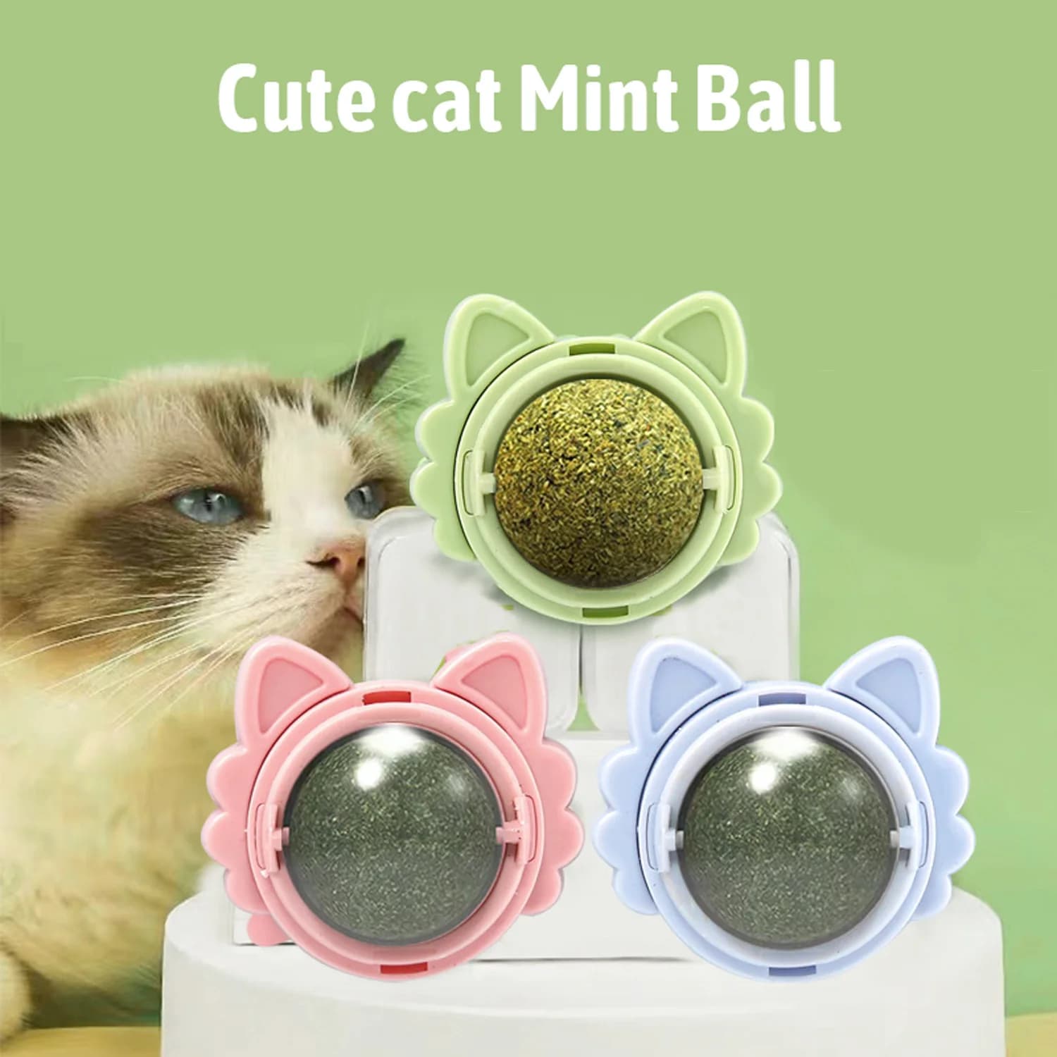 PLOVG Palline di erba gatta Divertenti palline per gatti leccabili Gattino che gioca da masticare Pulizia dei denti Giocattolo per gatti di piccola taglia media forniture per animali domestici
