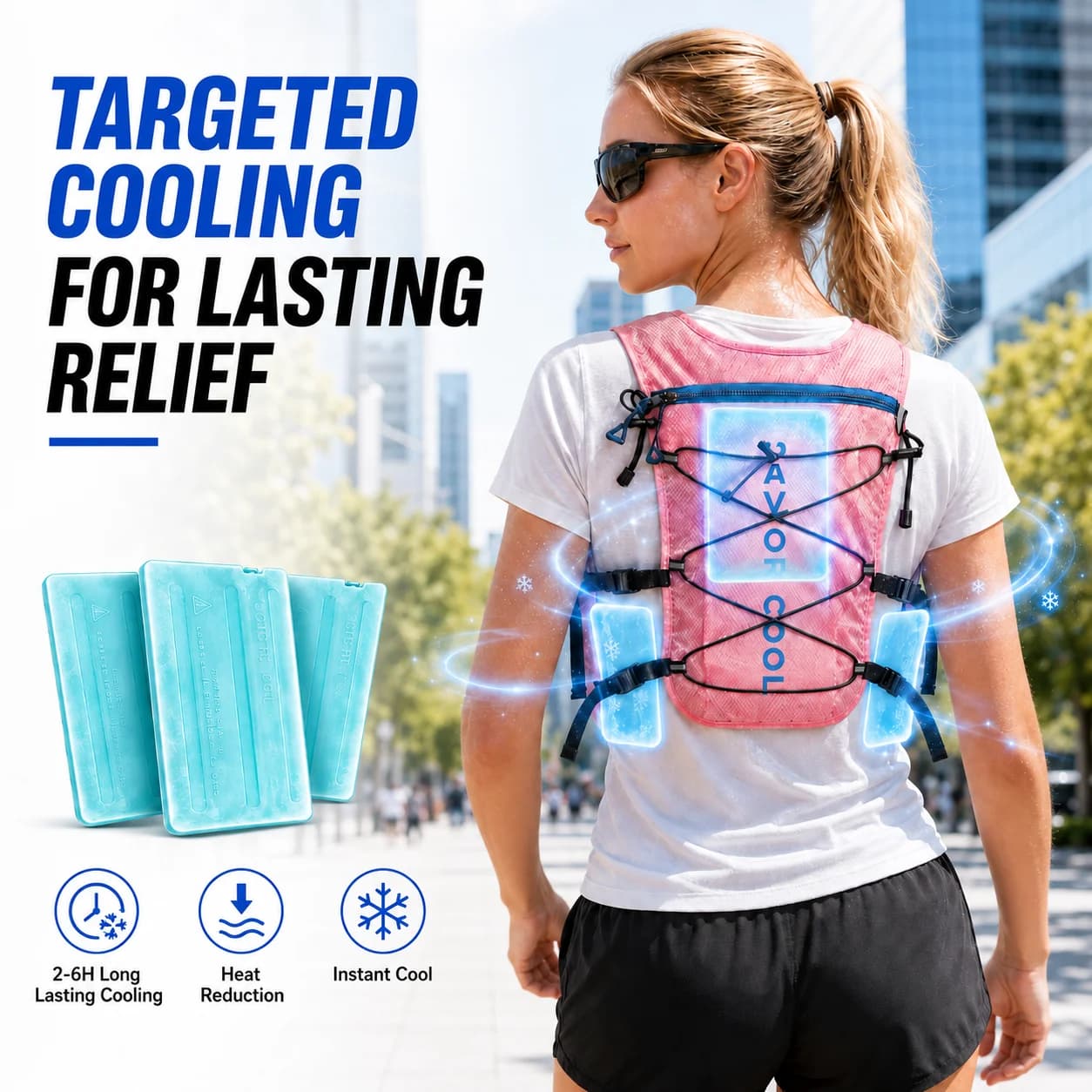 Savior Cool Body Cooling Vest with Integrated Hydration Bladder Tactical Ice Pack Backpack for Mountaineering Trail Running Vest