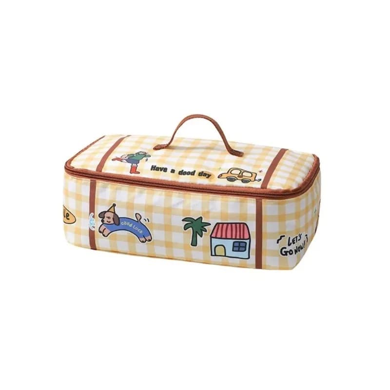 Cute Cartoon Print Travel Storage Bag Zipper Organizer for Luggage and Daily Packing Clothes Organizer Clothing Packaging Bag