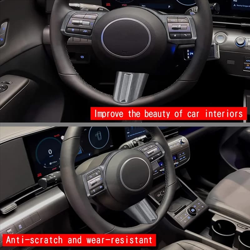 Car steering wheel button decoration cover accessories firmly for Hyundai KONA 2024+ Car accessories