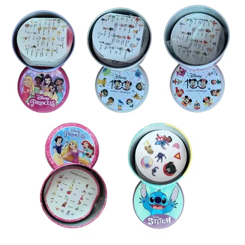 Disney Stitch 100th Anniversary Card Game Iron Box Board Game Family Party Camping Sports Toys Christmas Halloween Gift for Kids