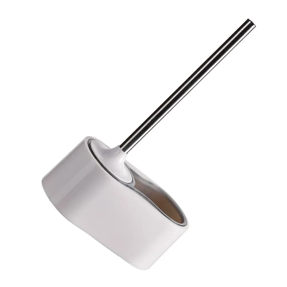 Set di 1 spazzolone per WC da parete con installazione senza fori, setole resistenti, supporto ventilato, salvaspazio, per la pulizia della casa