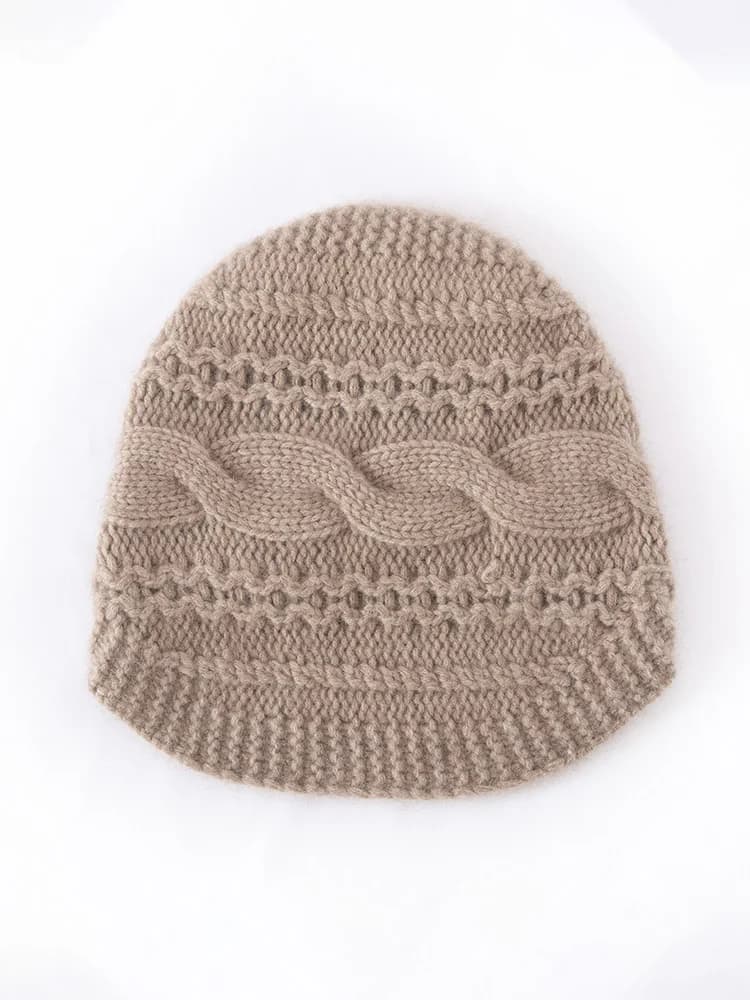 TLOML Cappelli da donna in 100% cashmere lavorati a maglia, caldi e morbidi, berretti casual fatti a mano, stile chic, cappelli in cashmere