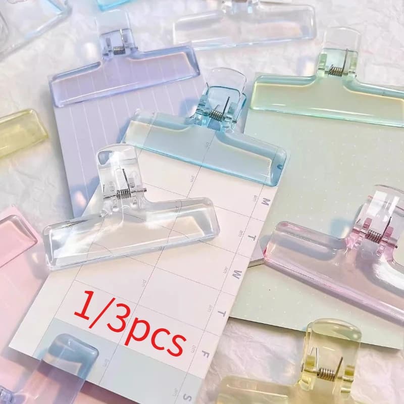 Graffette Graffetta per carta semplice Clip per organizer per ufficio Forte potere di tenuta Colori caramelle trasparenti Adatto per ufficio, scuola, casa