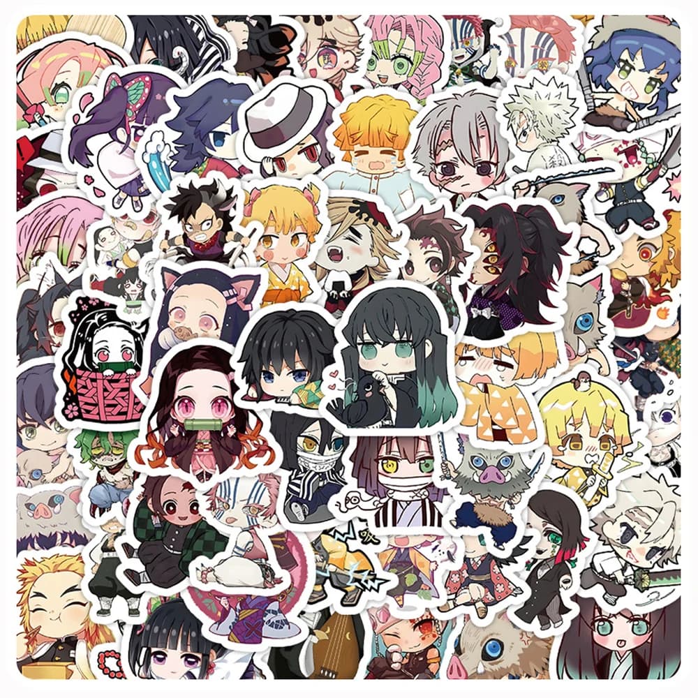 10/30/60pcs Cute Cartoon Anime Demon Slayer Anime Adesivi Decorazione Del Computer Portatile Del Telefono Valigia Notebook Etichetta di Cancelleria adesivo