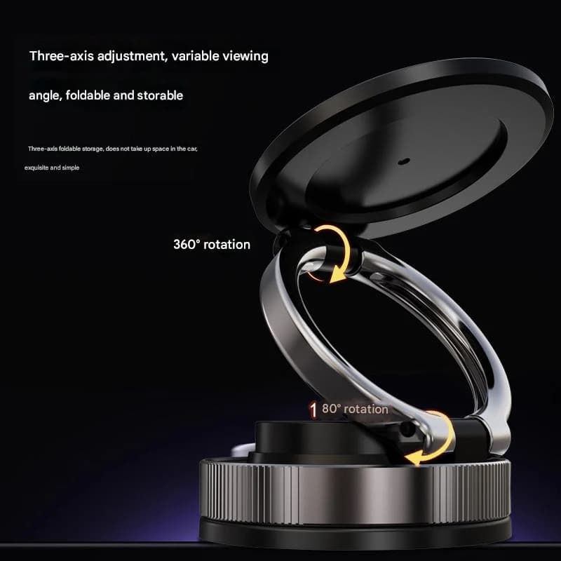 Staffa magnetica per adsorbimento del vuoto per auto Supporto per telefono cellulare con ventosa a doppio lato rotante a 360 gradi per lo streaming live di Iphone