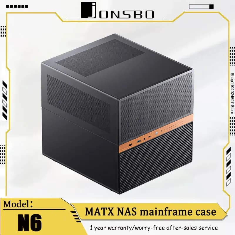JONSBO N6 NAS Host Box MATX Computer Desktop 9 Posizione del disco rigido Archiviazione di rete domestica Supporta 240 Shell host ITX raffreddato ad acqua