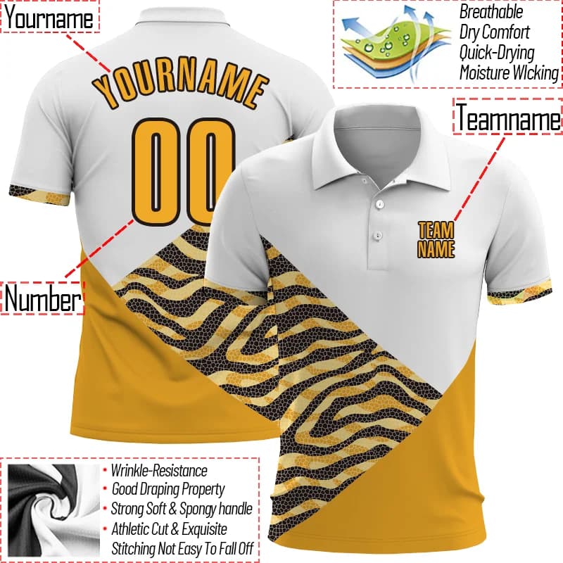 Camicie estive da donna e da uomo, polo personalizzate con patchwork e tigre, stampa 3D, camicie da golf, personalizza il tuo nome, numero, nome della squadra