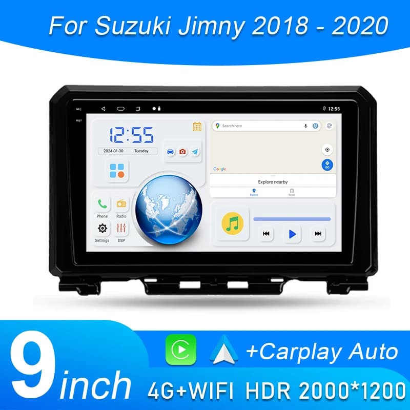 Auto Radio Android 15 Multimedia Dash Cam GPS Navigation Reader Car Stereo Touch Screen For Suzuki Jimny 2018 2019 2020 2din DVD